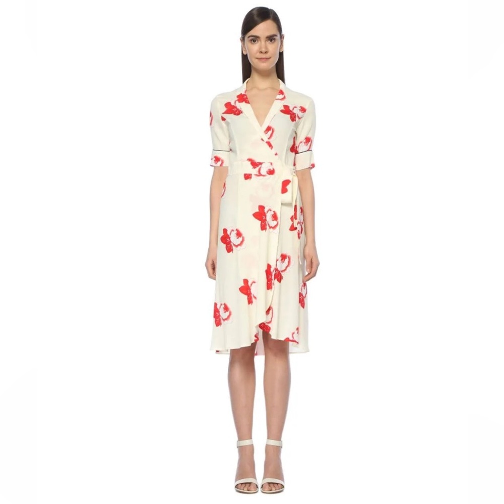 Ganni Harley Floral Crepe Wrap Dress Sz 36 (US small)